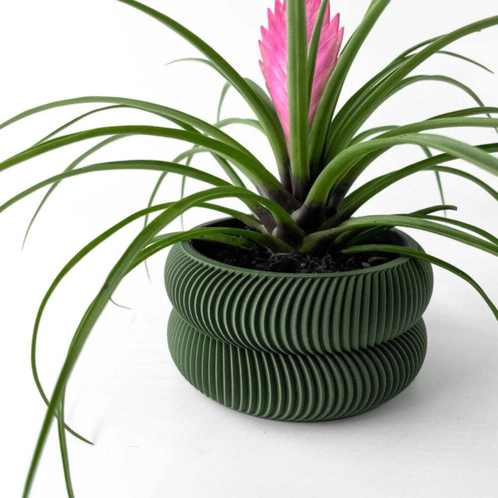 ERVON 3D-Printed Decorative Ribbed Pot